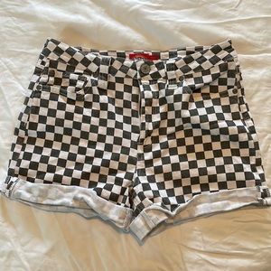 Dickies Checkered Cuffed Jean Shorts Size 7